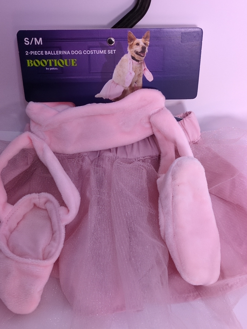 NWT Bootique 2-Piece Pink Ballerina Dog Costume Set S/M Tutu & Ballet Slippers
